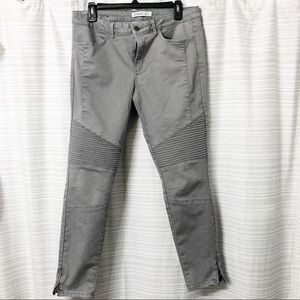 ZARA Moto Skinny Ankle Pants Gray Size 12